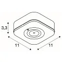 SLV Plafondarmatuur P-LIGHT vierkant IP20, wit 