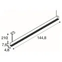 Pendelarmatuur GLENOS® PRO IP20, zwart, wit dimbaar