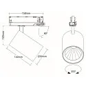 SLV 3-fase spot TRACKSPOT P 17/28W 60° ON-OFF  instelbaar, schakelbaar, multipower IP20, zwart, gelakt 