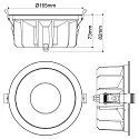 SLV Plafondinbouwarmatuur DOWNLIGHT P 165 ON-OFF stijf, slagvast, multipower, bekabeld IP54, wit 