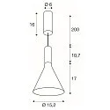 SLV Pendelarmatuur LALU® SET CONE 15 IP20, zwart dimbaar