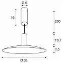SLV Pendelarmatuur LALU® SET ELYPSE 33 IP20, zwart dimbaar