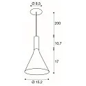 SLV Pendelarmatuur LALU® SET CONE 15 IP20, zwart dimbaar
