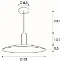 SLV Pendelarmatuur LALU® SET ELYPSE 33 IP20, zwart dimbaar