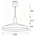 SLV Pendelarmatuur LALU® SET TETRA 36 IP20, zwart dimbaar