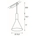 SLV 1-fase pendelarmatuur LALU® SET CONE 15 met lampenkap, CCT Switch, set van 1 IP20, zwart dimbaar