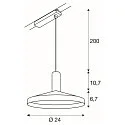 SLV 1-fase pendelarmatuur LALU® SET TETRA 24 met lampenkap, CCT Switch, set van 1 IP20, zwart dimbaar