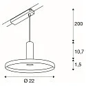 SLV 1-fase pendelarmatuur LALU® SET PLATE 22 met lampenkap, CCT Switch, set van 1 IP20, zwart dimbaar