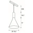 SLV Pendelarmatuur LALU® SET CONE 15 IP20, zwart dimbaar