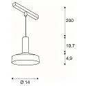 SLV Pendelarmatuur LALU® SET TETRA 14 IP20, zwart dimbaar