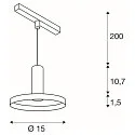 SLV Pendelarmatuur LALU® SET PLATE 15 IP20, zwart dimbaar
