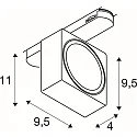 SLV 3-phase spot EURO CUBE 2 M PHASE flat, square, cardanic IP20, black dimmable