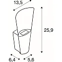 SLV Wandarmatuur RASTERLYS WL UP/DOWN conisch IP65, antraciet dimbaar