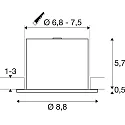 Plafondinbouwarmatuur UNIVERSAL DOWNLIGHT FIX met omslag IP65