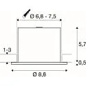 SLV Plafondinbouwarmatuur UNIVERSAL DOWNLIGHT FIX met omslag IP65, zwart dimbaar