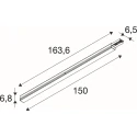 SLV Lichtlijn EASYLIGHT 1500 135 835/840/850 WB WH DA DALI aanstuurbaar, CCT Switch IP20, wit dimbaar