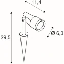 SLV spike luminaire SYNA GARDEN SPIKE with plug, switchable IP44/IP65, black 