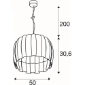 SLV Pendelarmatuur HAVEN 50 met Lamphouder, met Plafondcup E27 IP20, wit