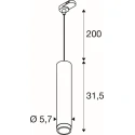 SLV 3-phase pendant luminaire GRIP! L 3PH PD QPAR51 with lamp socket GU10 IP20, gold, black