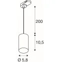 SLV 3-fase Pendelarmatuur PENDELLEUCHTE ENOLA 2.0 M 3PH PD SINGLE QPAR51 1-vlams, met Adapter, met Lamphouder GU10 IP20, zwart