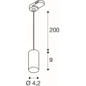SLV 3-fase Pendelarmatuur PENDELLEUCHTE ENOLA 2.0 M 3PH PD SINGLE GU10 PAR11 1-vlams, met Lamphouder GU10 IP20, zwart