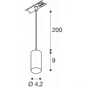SLV 1-fase pendelarmatuur PENDELLEUCHTE ENOLA 2.0 M 1PH PD SINGLE GU10 PAR11 1-vlams, met Lamphouder GU10 IP20, wit