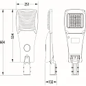 SLV Paaltoparmatuur STREET A MINI IP66, grijs 