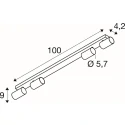 SLV Plafondarmatuur ENOLA 2.0 M CL QUAD. QPAR51 LONG 4-vlams, lang, met Lamphouder GU10 IP20, zwart