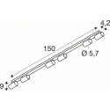 SLV ceiling luminaire ENOLA 2.0 M CL SIX QPAR51 LONG 6 flames, long, with lamp socket GU10 IP20, white