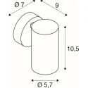 SLV Wand- en plafondarmatuur ENOLA 2.0 M CW SINGLE QPAR51 ROUND 1-vlams, rond, met Lamphouder GU10 IP20, zwart