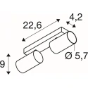 SLV Plafondarmatuur ENOLA 2.0 M CL DOUBLE GU10 QPAR51 2-vlams, symmetrisch, met Lamphouder GU10 IP20, zwart