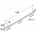SLV Pendelarmatuur PENDELLEUCHTE ENOLA 2.0 M PD SIX LONG QPAR51 6-vlams, lang, met Lamphouder GU10 IP20, zwart