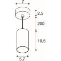 SLV Pendelarmatuur PENDELLEUCHTE ENOLA 2.0 M PD SINGLE GU10 QPAR51 1-vlams, met Lamphouder, met Plafondcup GU10 IP20, zwart