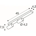 ceiling luminaire ENOLA 2.0 S CL DOUBLE PAR11 LONG 2 flames, long, asymmetrical, with lamp socket GU10 IP20, black
