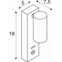 SLV Wandarmatuur ENOLA 2.0 S WL SINGLE PAR11 BEDSIDE 1-vlams, met Schakelaar, met USB-Oplaadfunctie, met Lamphouder GU10 IP20