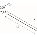 SLV pendant luminaire LINIUS 120 PD DALI RECESSED built-in version, DALI controllable IP20, brass dimmable