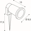 SLV spike luminaire BIG NAUTILUS SET GU10 3000K set of 1, with plug, with lamp socket GU10 IP44/IP65, black dimmable