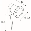 SLV spike luminaire NAUTILUS SET GU10 4000K set of 1, with plug, with lamp socket GU10 IP44/IP65, grey dimmable