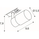 1-fase Spot PURI 2.0 TUBE 1PH SET  Set van 1, met Lamphouder GU10 IP20, goud, zwart dimbaar