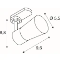 SLV 3-phase spot PURI 2.0 CONE 3PH SET  set of 1, with lamp socket GU10 IP20, white dimmable