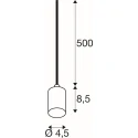 SLV 3-phase pendant luminaire FITU PD 3PH SET RIBBED set of 1, with adapter, with lamp socket, fluted E27 IP20, black dimmable