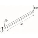 SLV pendant luminaire GLENOS® 2.0 PD 150CM DALI controllable, UGR < 19 IP20, white dimmable