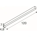 SLV ceiling luminaire GLENOS® 2.0 CL 120CM DALI UGR22 DALI controllable IP20, black dimmable