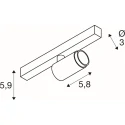 Spotlight op rail GRIP! S 48V DALI STANDARD TRACK cardanisch IP20, goud, zwart dimbaar