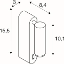 SLV wall recessed luminaire GRIP! S WL ON-OFF with switch, adjustable IP20, bronze, black 