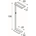 SLV floor lamp WORKLIGHT 2.0 FL UP/DOWN with touch dimmer, U-shape, UGR < 13 IP20, grey dimmable