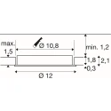 SLV ceiling recessed luminaire SENSER 2.0 12 RL ROUND DALI CCT square, DALI controllable, CCT Switch IP20, white dimmable