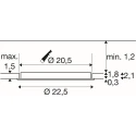SLV ceiling recessed luminaire SENSER 2.0 24 RL ROUND DALI CCT round, DALI controllable, CCT Switch IP20, white dimmable