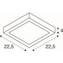 SLV wall and ceiling luminaire SENSER 2.0 24 CW SQUARE PHASE CCT square, CCT Switch IP20, white dimmable