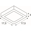 SLV wall and ceiling luminaire SENSER 2.0 18 CW SQUARE DALI CCT square, DALI controllable, CCT Switch IP20, white dimmable
